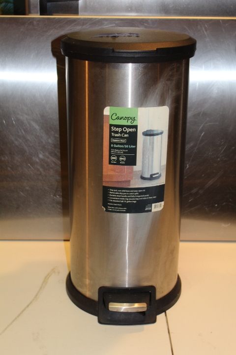 lot 27 image: Stainless steel garbage can