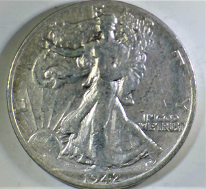 lot C1-SE15A image: 1- 1942 S 12 Dollar Walking Liberty 50c