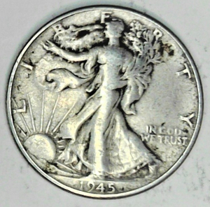 lot C1-SE19 image: 1945  12 Dollar Walking Liberty 50c