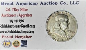 lot C1-SE20 image: 1954  12 Dollar Franklin Silver 50c