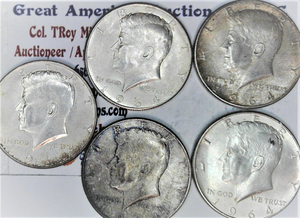 lot C1-SE22 image: 5- 1964 12 Dollar Kennedy 50c Silver