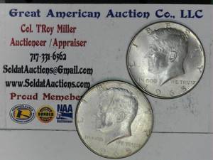 lot C2-SE26 image: 2- 1965 12 Dollar Kennedy 50c