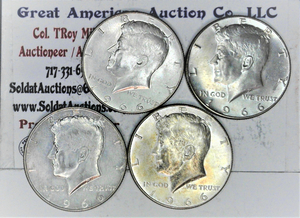 lot C2-SE28 image: 4- 1966 12 Dollar Kennedy 50c