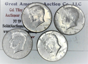 lot C2-SE30 image: 4- 1966 12 Dollar Kennedy 50c