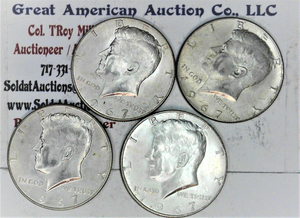 lot C2-SE33 image: 4- 1967 12 Dollar Kennedy 50c