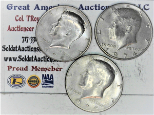 lot C2-SE48 image: 3 - 1974 P 12 Dollar Kennedy 50 cent