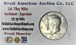 lot C2-SE52 image: 1990 P 12 Dollar Kennedy 50 cent