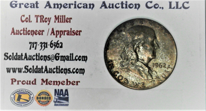 lot C1-SE64 image: 1- 1962 P Franklin 12 Dollar 50 cents SILVER