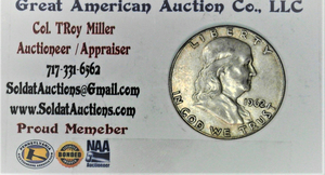 lot C1-SE65 image: 1- 1962 P Franklin 12 Dollar 50 cents SILVER