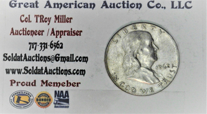 lot C1-SE66 image: 1- 1962 P Franklin 12 Dollar 50 cents SILVER