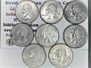 lot D2-SE75 image: 8- Washington Quarter 25 cents State Quarters