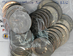 lot D2-SE80 image: 1 roll of 1776-1976 Bicentennial Quarters 25 cents