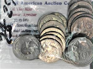 lot D2-SE84 image: 2 rolls of 1776-1976 Bicentennial Quarters 25 cents