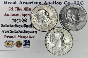 lot B4-SE87 image: 3- Susan B Anthony SBA 1$