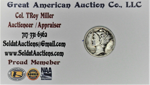 lot E1-SE91 image: 1- 1936 Mercury Dime 10 cents SILVER