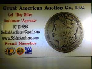 lot B1-JT14 image: 1- 1887 Morgan Dollar 1$ Silver
