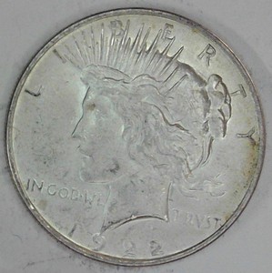 lot B2-JT37 image: 1- 1922 Peace Dollar 1$ Silver
