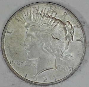lot B2-JT66 image: 1- 1924 Peace Dollar 1$ Silver