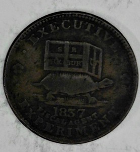 lot A1-JT0 image: 1- 1837 Hard Times Token Copper