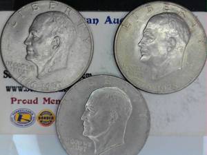 lot B3-JT73 image: 3- 1976 Eisenhower Dollar 1$