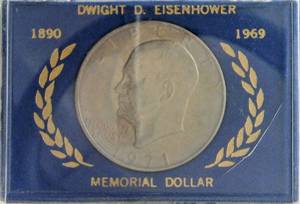 lot B4-JT75 image: 1- 1971 Eisenhower Dollar 1$   Memorial Dollar