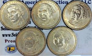 lot B4-JT79 image: 5- Presidential Dollar1$ Washington