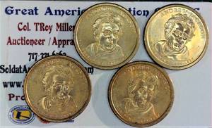 lot B4-JT84 image: 4- Presidential Dollar1$ Andrew Jackson