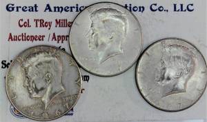 lot C2-JT103 image: 3- 1967 Kennedy Half Dollar 50 Cents