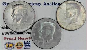 lot C2-JT104 image: 3- 1967Kennedy Half Dollar 50 Cents