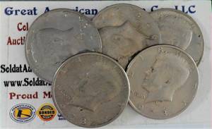 lot C2-JT113 image: 5- 1973Kennedy Half Dollar 50 Cents