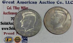 lot C2-JT125 image: 2- 1990 Kennedy Half Dollar 50 Cents