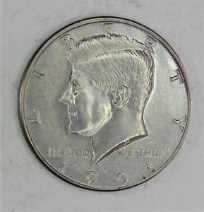 lot C2-JT126 image: 1- 1991 Kennedy Half Dollar 50 Cents