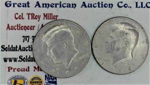 lot C2-JT127 image: 2- 1984Kennedy Half Dollar 50 Cents