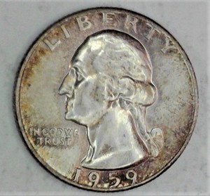lot D1-JT132 image: 1- 1959 25 Cents Washington Quarter Silver  Stock#    JT132