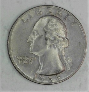 lot D2-JT135 image: 1- 1966 25 Cents Washington Quarter