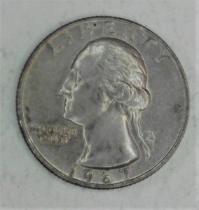 lot D2-JT136 image: 1- 1967 25 Cents Washington Quarter