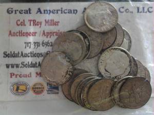 lot E1-JT151 image: 20- Different Dates D Roosevelt Dime 10 cents Silver