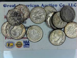lot E1-JT153 image: 13 - Different Dates Roosevelt Dime 10 cents Silver