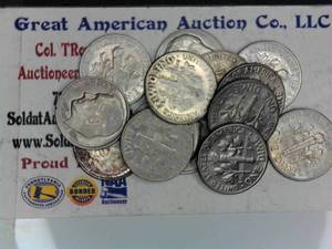 lot E1-JT154 image: 14 - Different Dates Roosevelt Dime 10 cents Some Silver