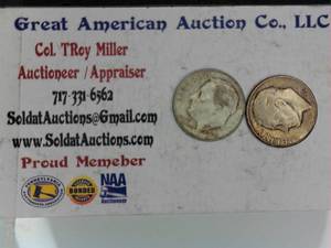 lot E1-JT156 image: 2- Different DatesRoosevelt Dime 10 cents Silver 1948 S