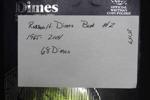 lot E3-JT157 image: 1 Book- Roosevelt Dime Book #2 Contains 68 Dimes