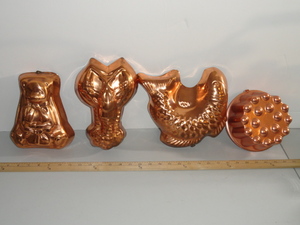 lot 112 image: Copper Coated Cake Molds #1
