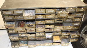 lot 383 image: Metal Storage Bin wDrawers