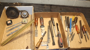 lot 388 image: Chisels  Punches  Rulers  Tape Measures