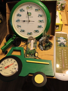 lot 26 image: John Deere Temperature  Rain Gauge and Clock Lot