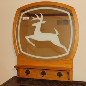 lot 28 image: John Deere Mirror wCoat Hooks