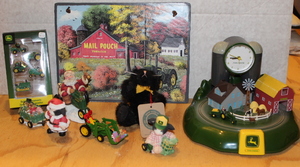 lot 30D image: John Deere Clock and Tree Ornaments Lot