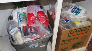 lot 176 image: Plastic Cups  Cutlery  Plates  Paper Bags  (Garage)