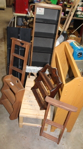 lot 180 image: Small Display Case  Cassette Tape Cabinet  AfghanQuilt Rack  Wall Decoration Lot  (Garage)