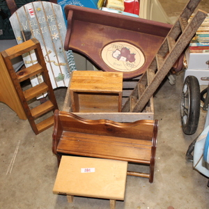 lot 181 image: Wall Wooden Decorations  Shelves Lot  (Garage)